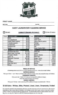 Dry Cleaning Card